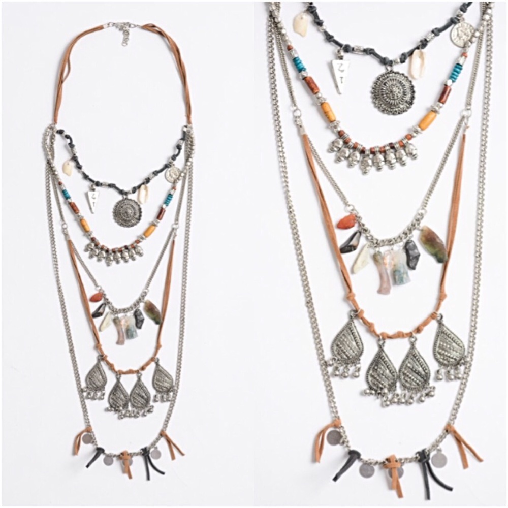 Amazing Bohemian Festival Gypsy Layered Necklace - Picture 6 of 8